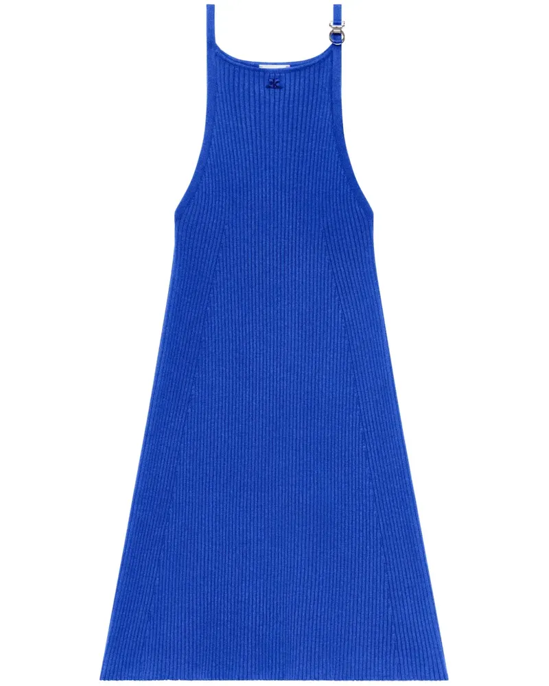 Courrèges Minikleid mit Logo-Stickerei - Blau Blau