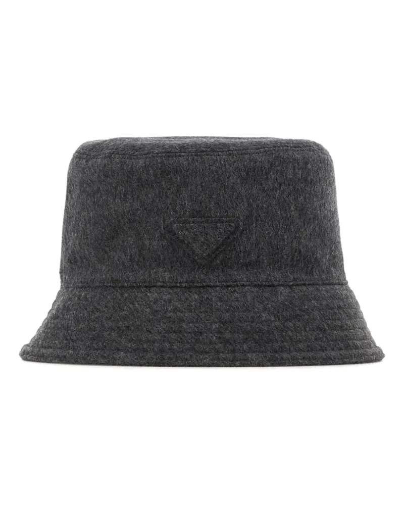 Prada Fischerhut mit Logo - Grau Grau