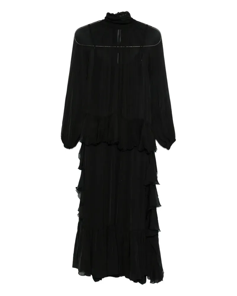 Dixie ruffled dress - Schwarz Schwarz