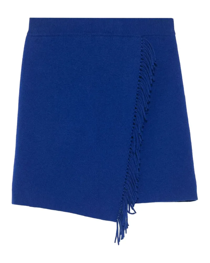 Lisa Yang Asymmetrischer Mette Minirock mit Fransen - Blau Blau