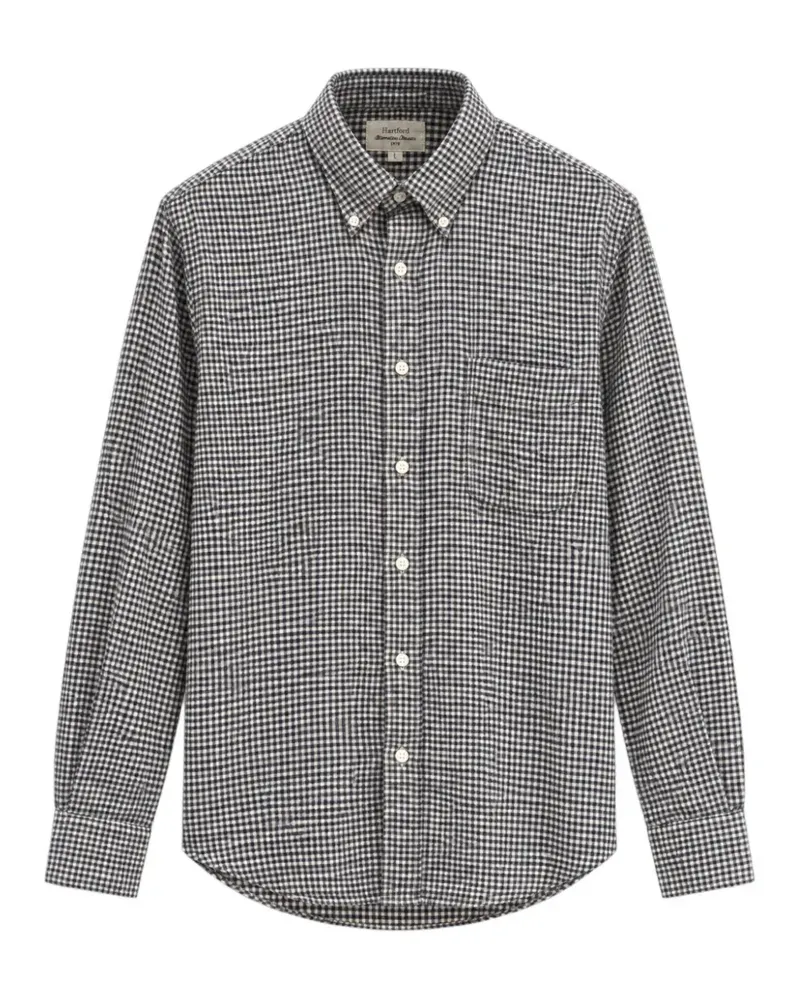 Hartford gingham-check button-down shirt - Blau Blau
