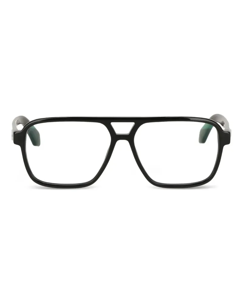 OFF-WHITE Eckige Brille mit Kreuzdetail - Schwarz Schwarz