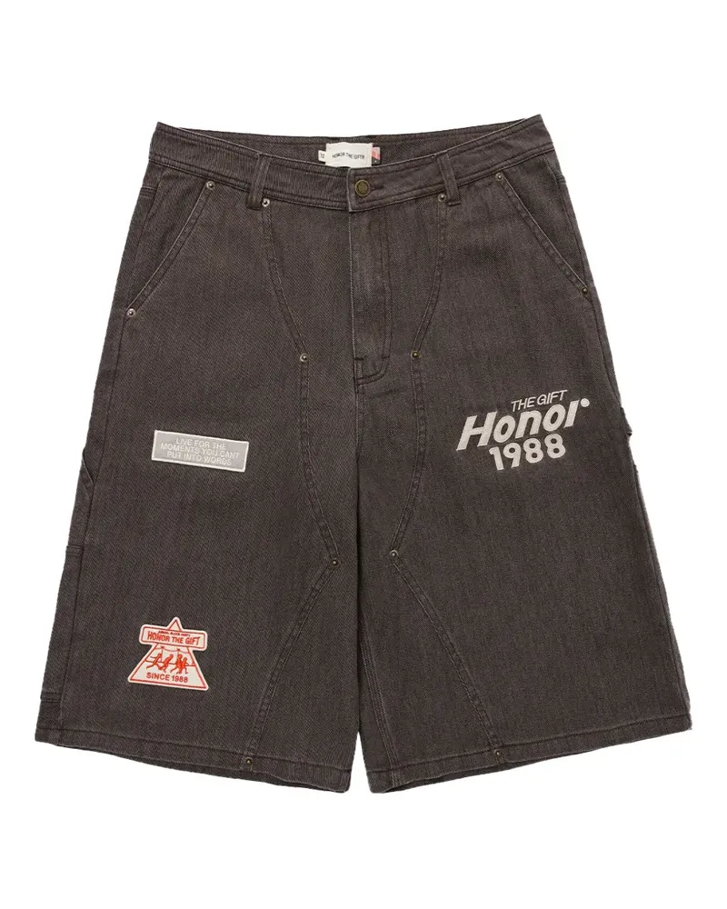 Honor The Gift Twill-Shorts mit Patch-Detail - Schwarz Schwarz