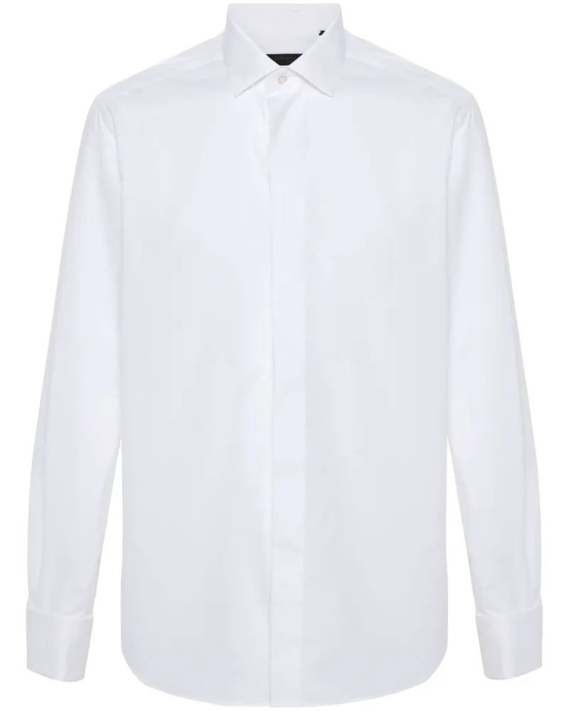 Corneliani poplin cotton shirt Weiß