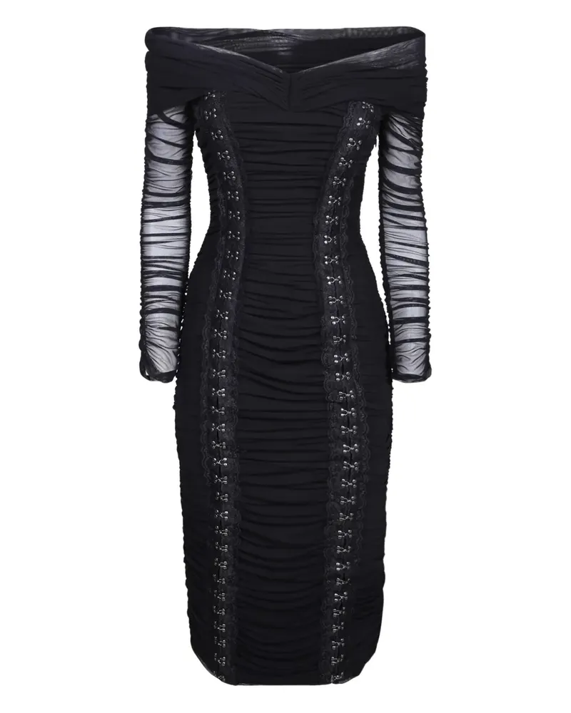 NISSA Midikleid mit Raffungen - Schwarz Schwarz