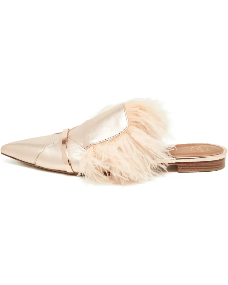 Malone Souliers Mules mit Federn - Gold Gold