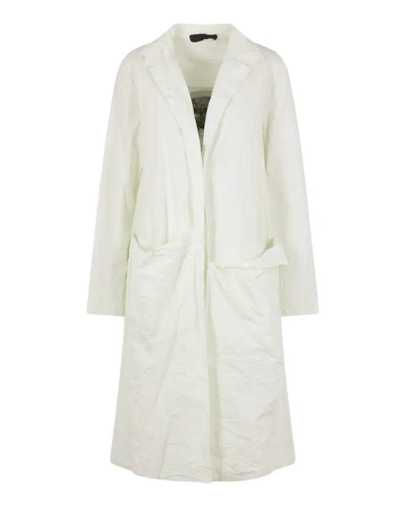 Maria Calderara crinkled-finish pin-fastening coat - Weiß Weiß
