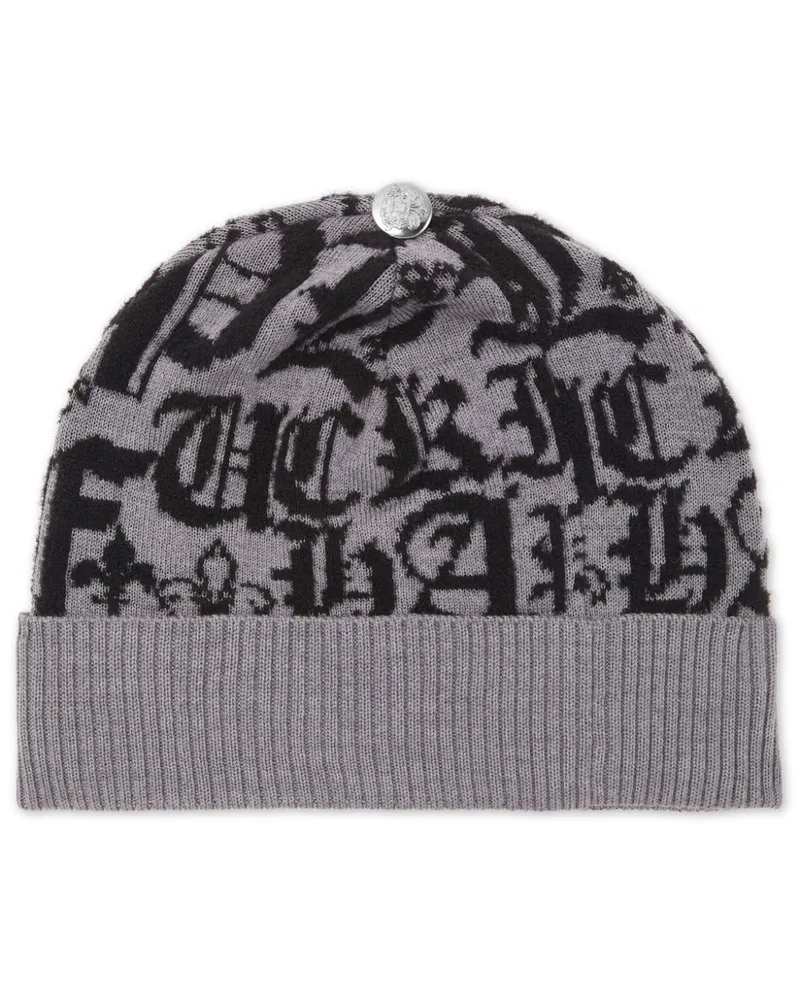 Philipp Plein Beanie aus Logo-Jacquard - Grau Grau