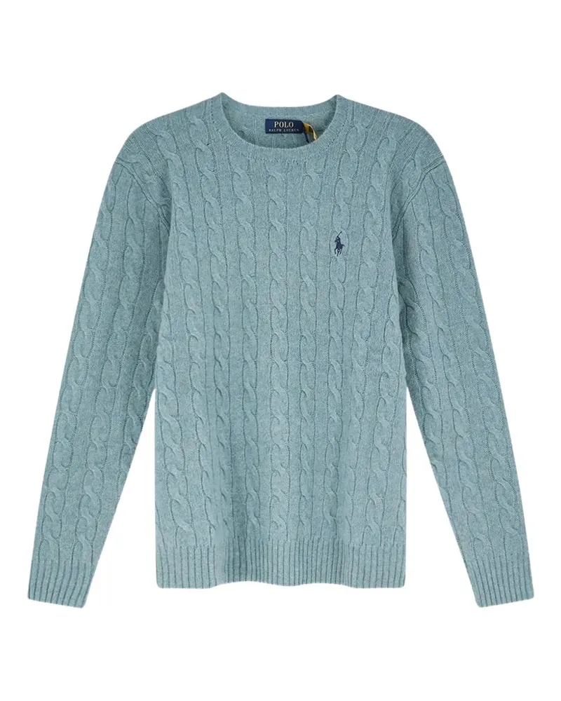Ralph Lauren Pullover mit Zopfmuster und Logo-Stickerei - Blau Blau