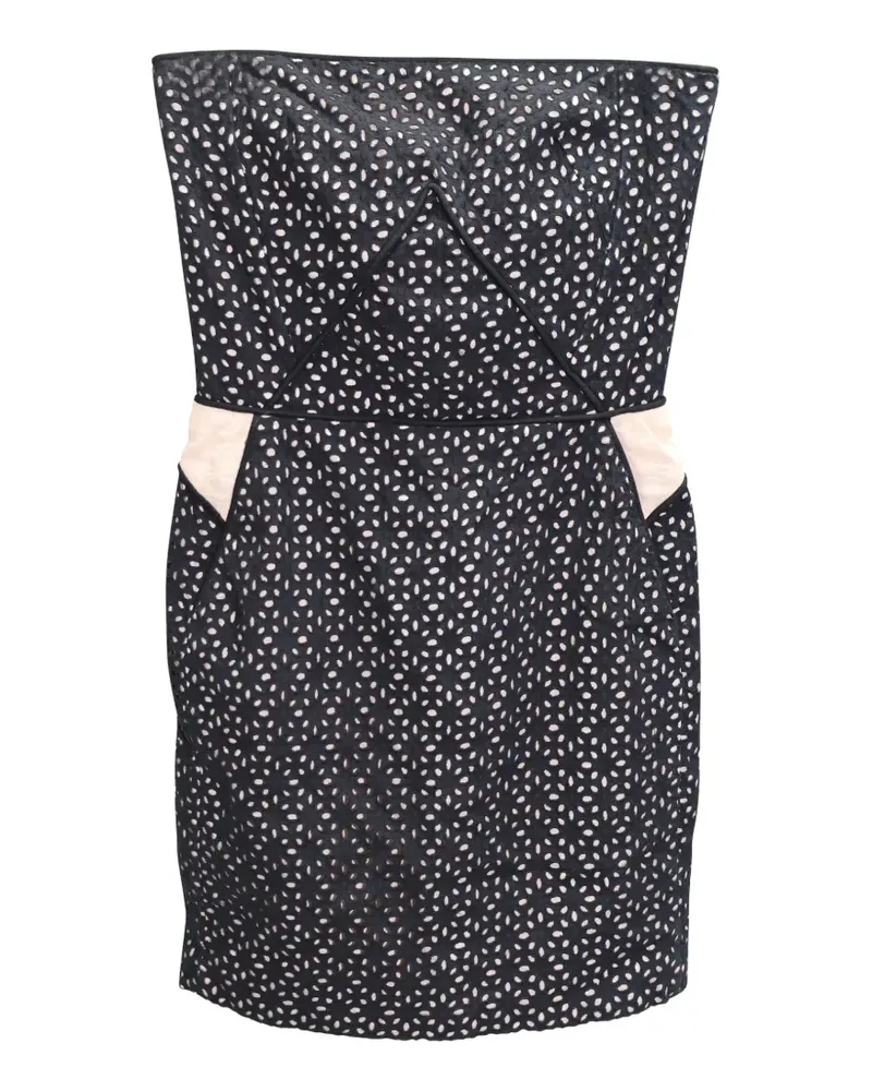 Maje eyelet tube mini dress - Schwarz Schwarz