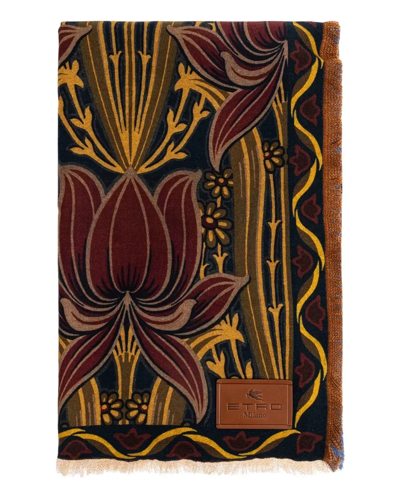 Etro floral-print blanket - Blau Blau