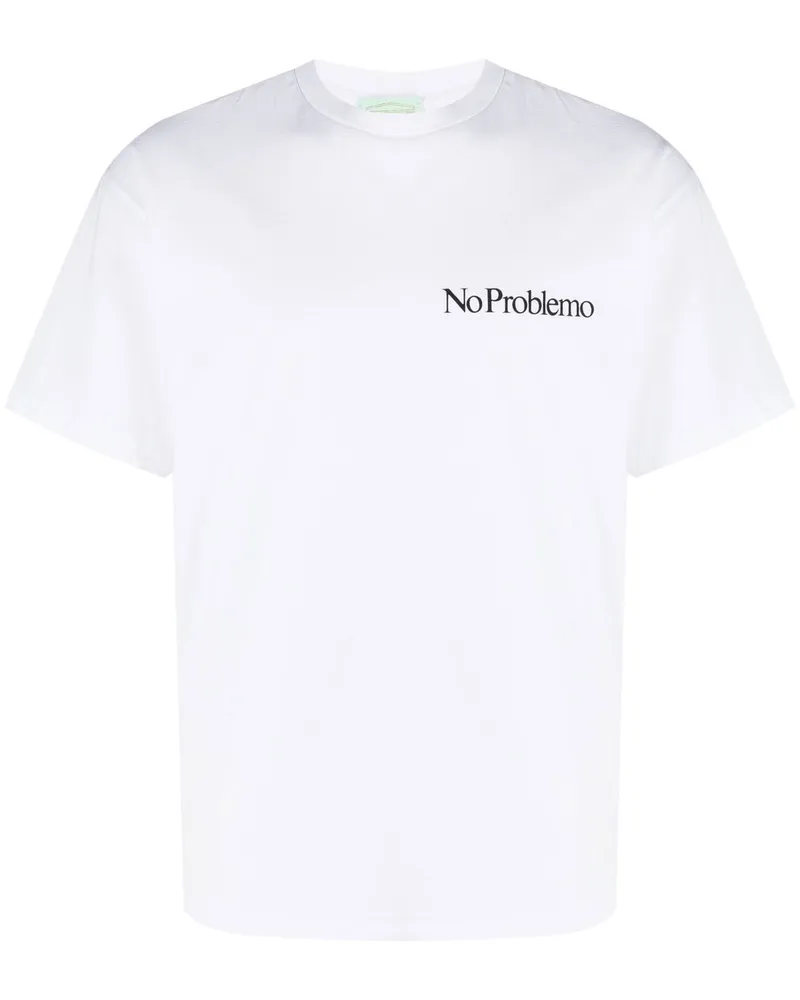 Aries T-Shirt mit "No Problemo"-Print - Weiß Weiß