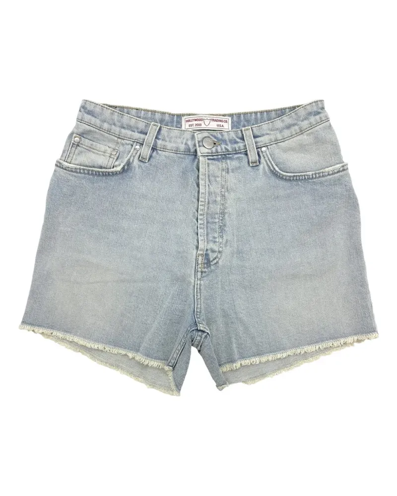 HTC Hollywood Trading Company raw-cut denim shorts - Blau Blau
