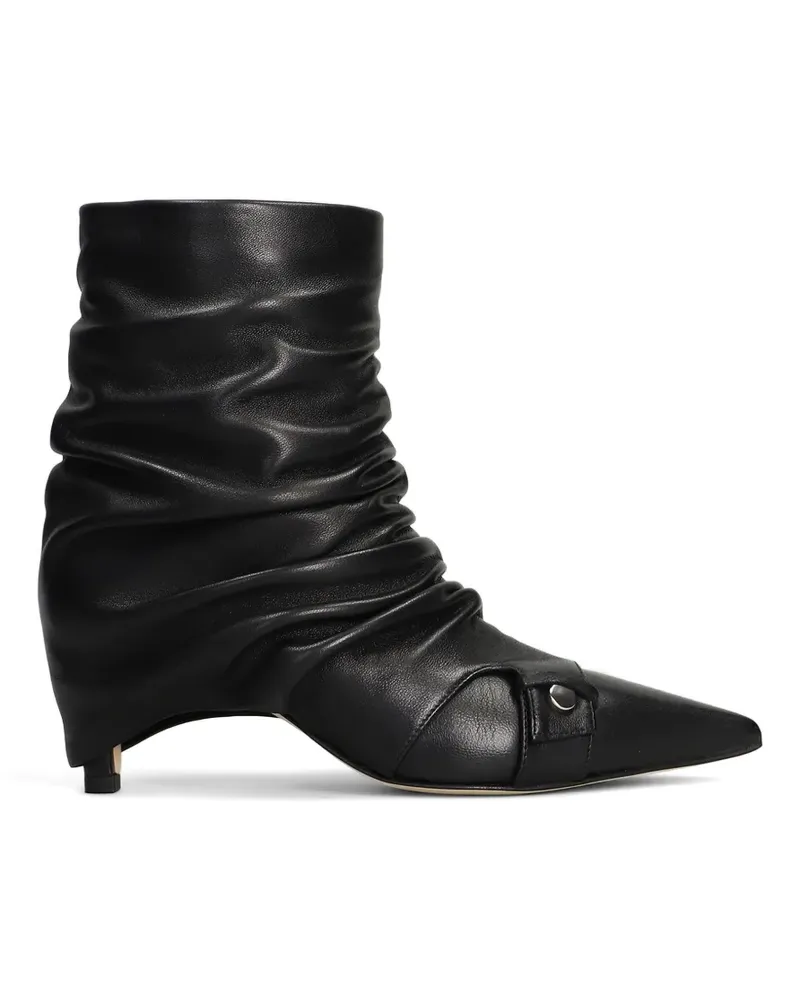 The Seller ruched pointed-toe ankle boots - Schwarz Schwarz
