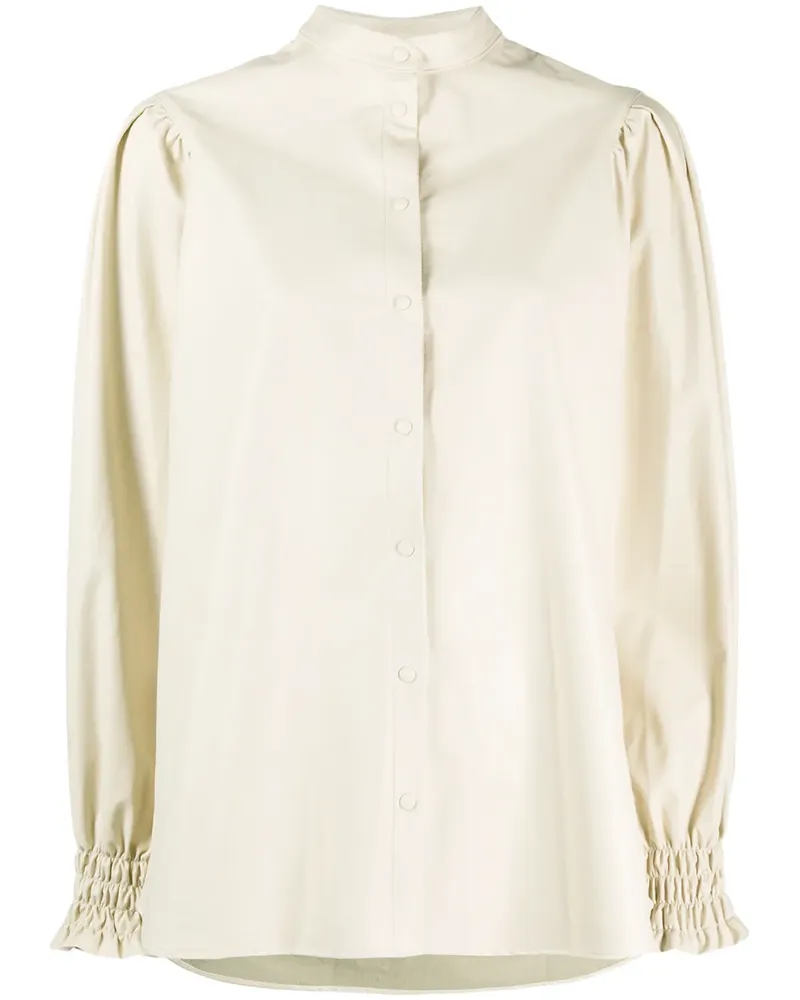 MSGM Hemd mit Stehkragen - Nude Nude