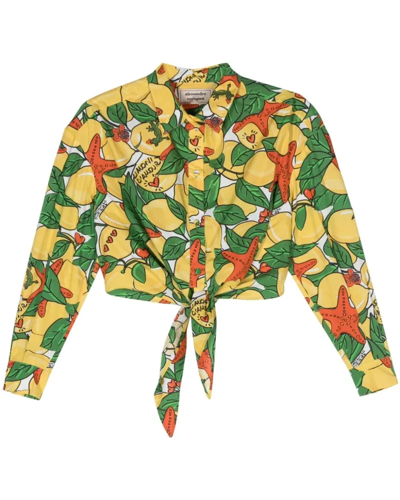 Alessandro Enriquez Hemd mit Zitrus-Print - Gelb Gelb