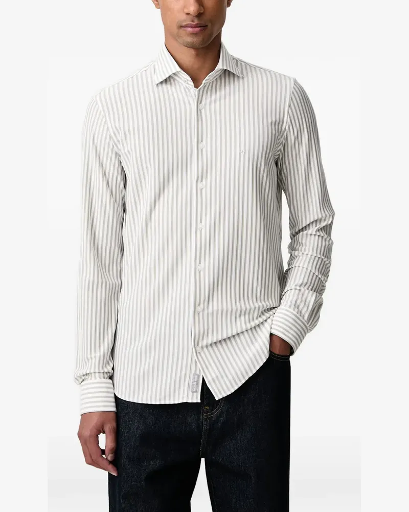 Michael Kors vertical-stripe logo-embroidered shirt - Grau Grau