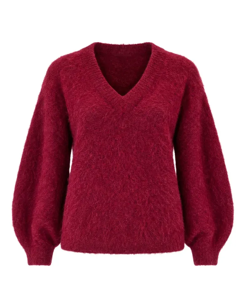 Liu Jo V-neck brushed-knit sweater - Rot Rot