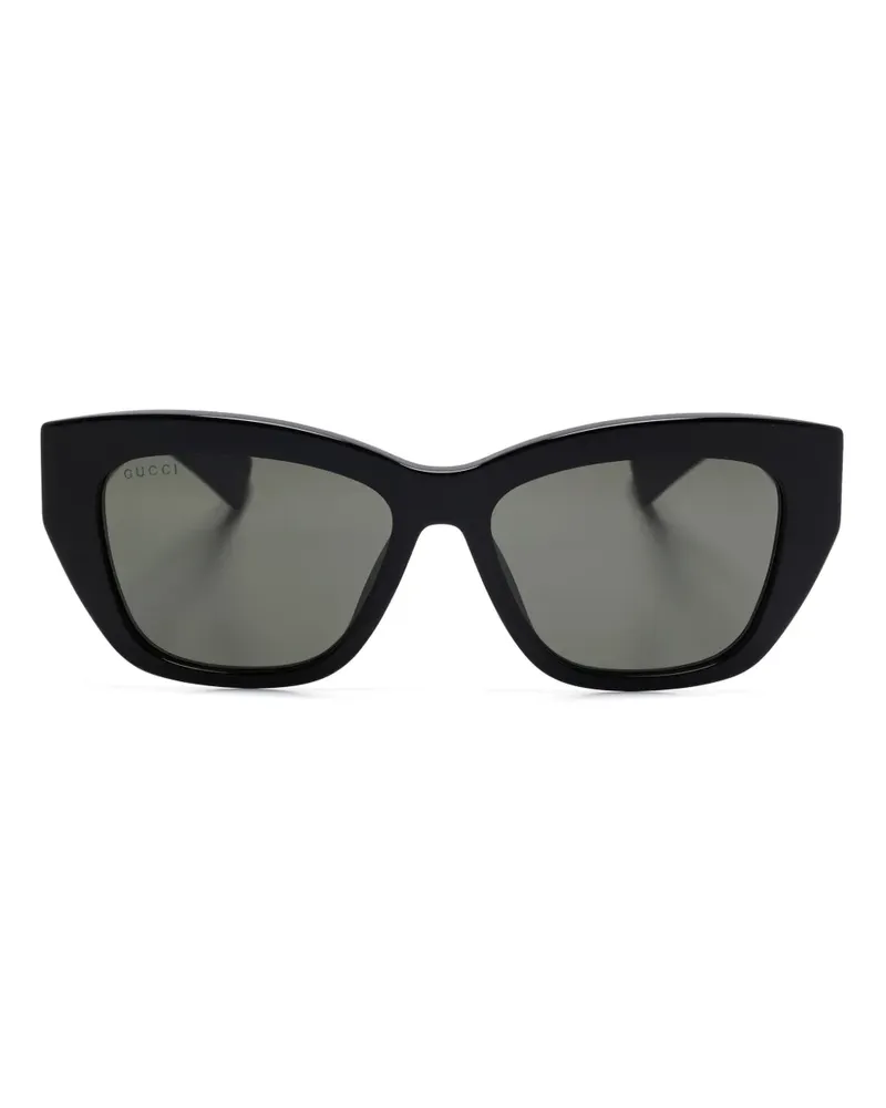 Gucci Sonnenbrille mit eckigem Gestell - Schwarz Schwarz