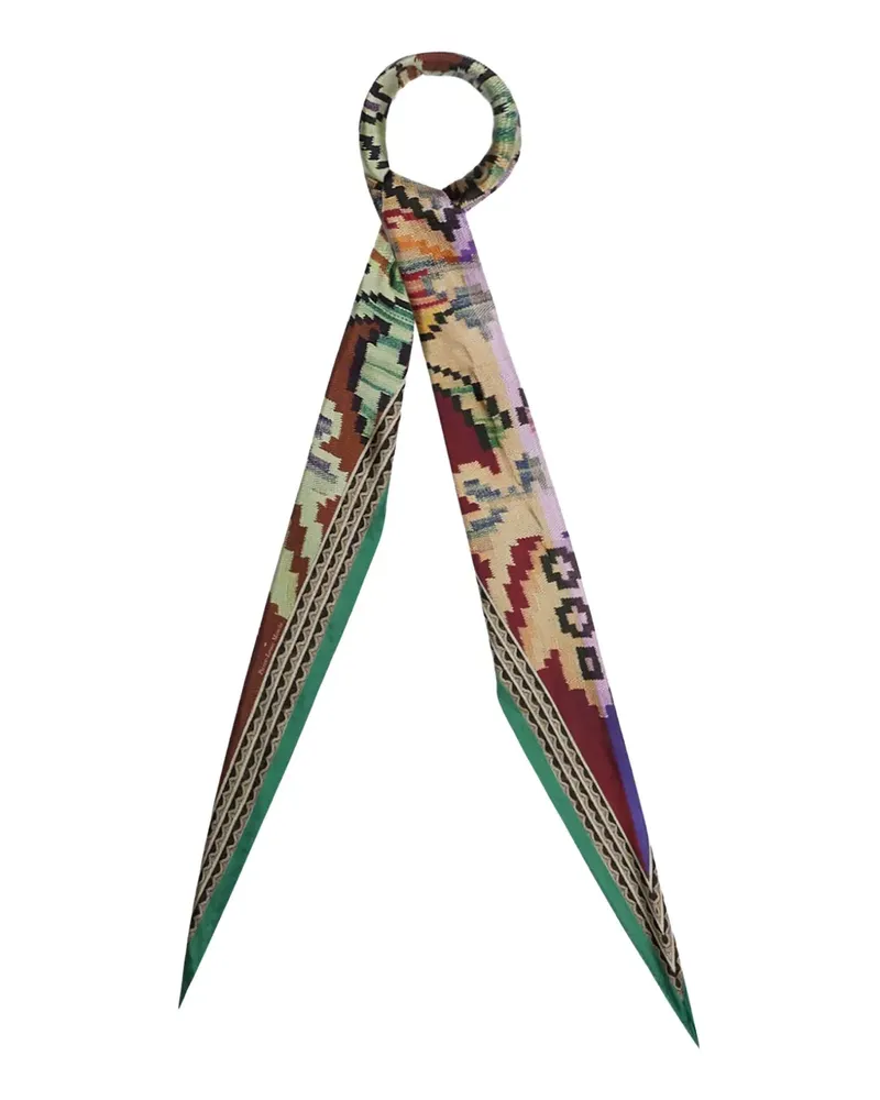 Pierre-Louis Mascia geometric-pattern silk scarf - Nude Nude