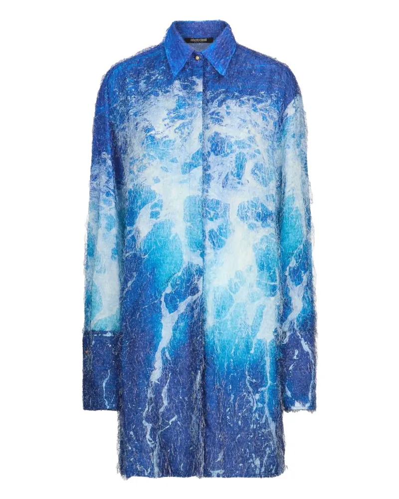 Roberto Cavalli Kleid mit Jacquardmuster - Blau Blau