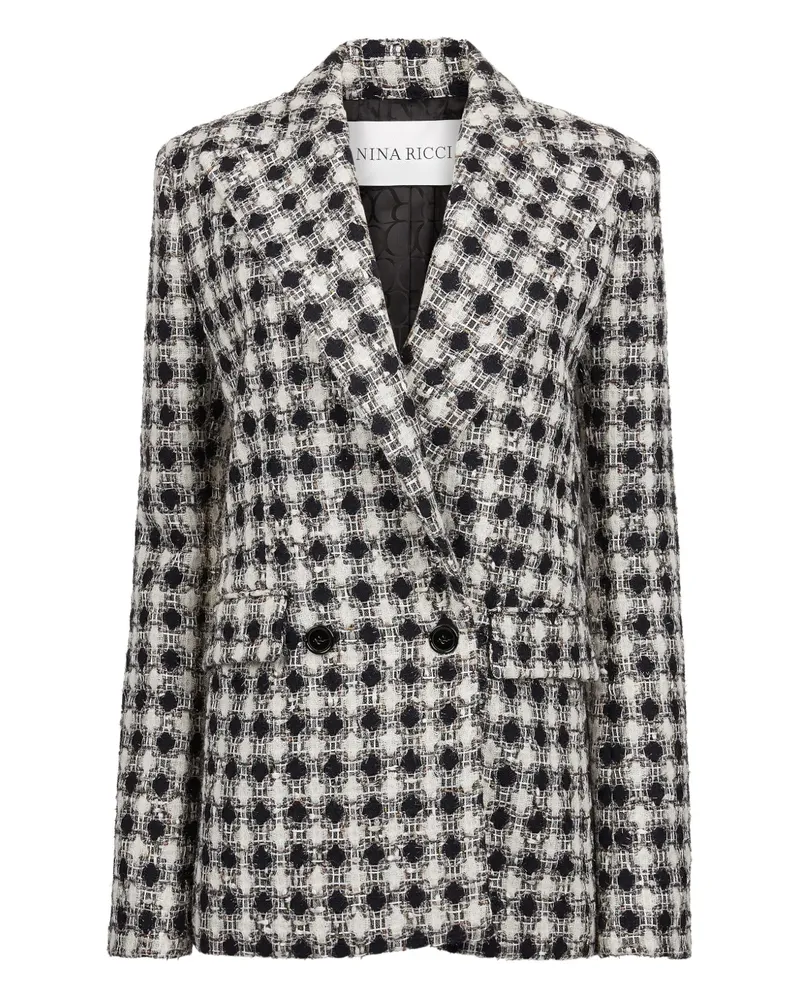 Nina Ricci Doppelreihige Jacke aus Tweed - Schwarz Schwarz