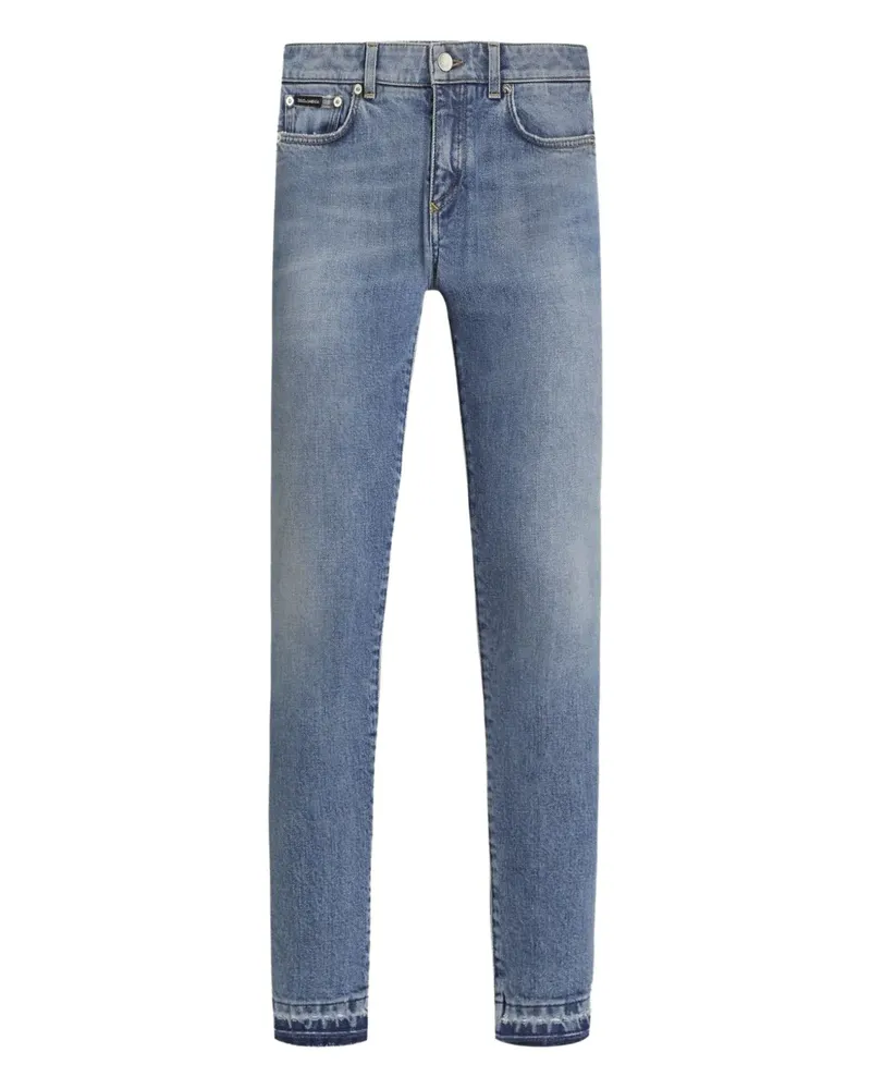 Dolce & Gabbana Ausgefranste Jeans - Blau Blau