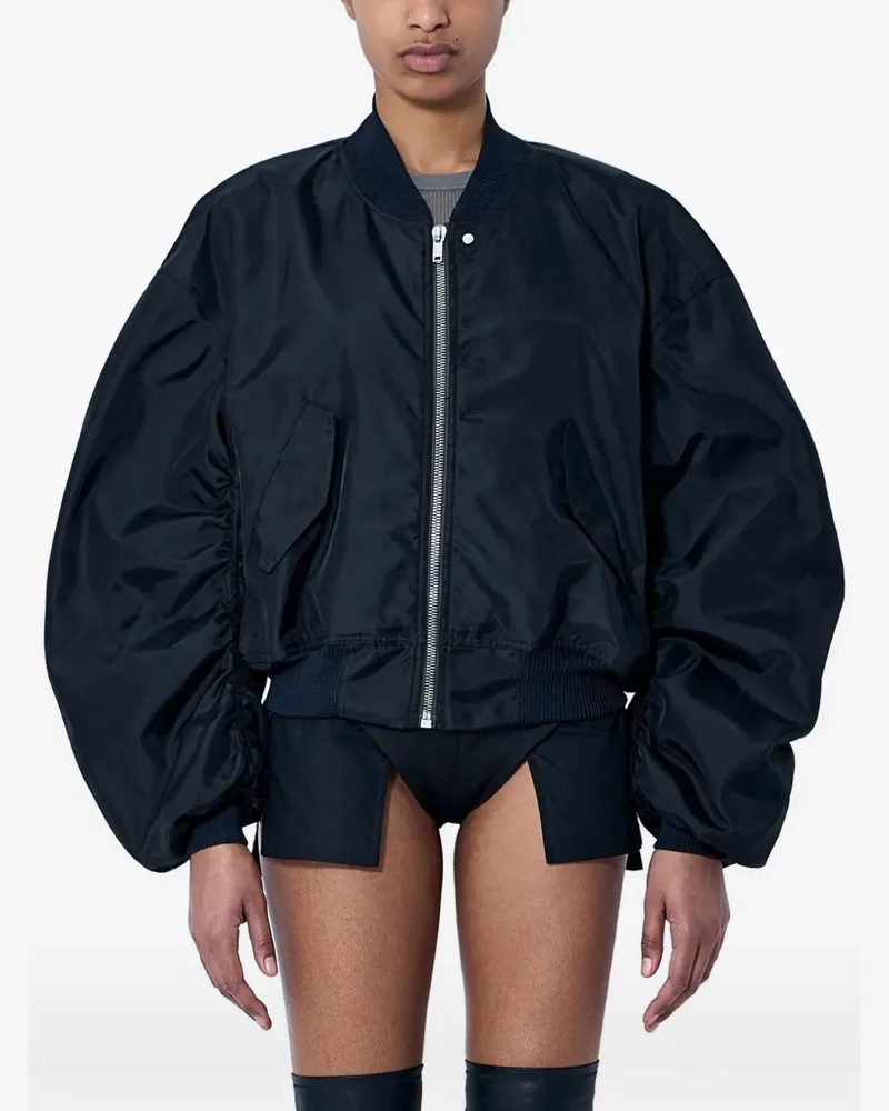 Rick Owens Jumbo Flight ruched-sleeve oversized bomber jacket - Schwarz Schwarz