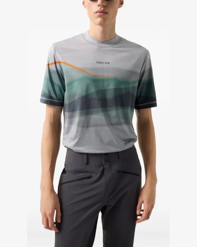 Bogner Fire & Ice T-Shirt mit Print und Overlocknähten - Grau Grau