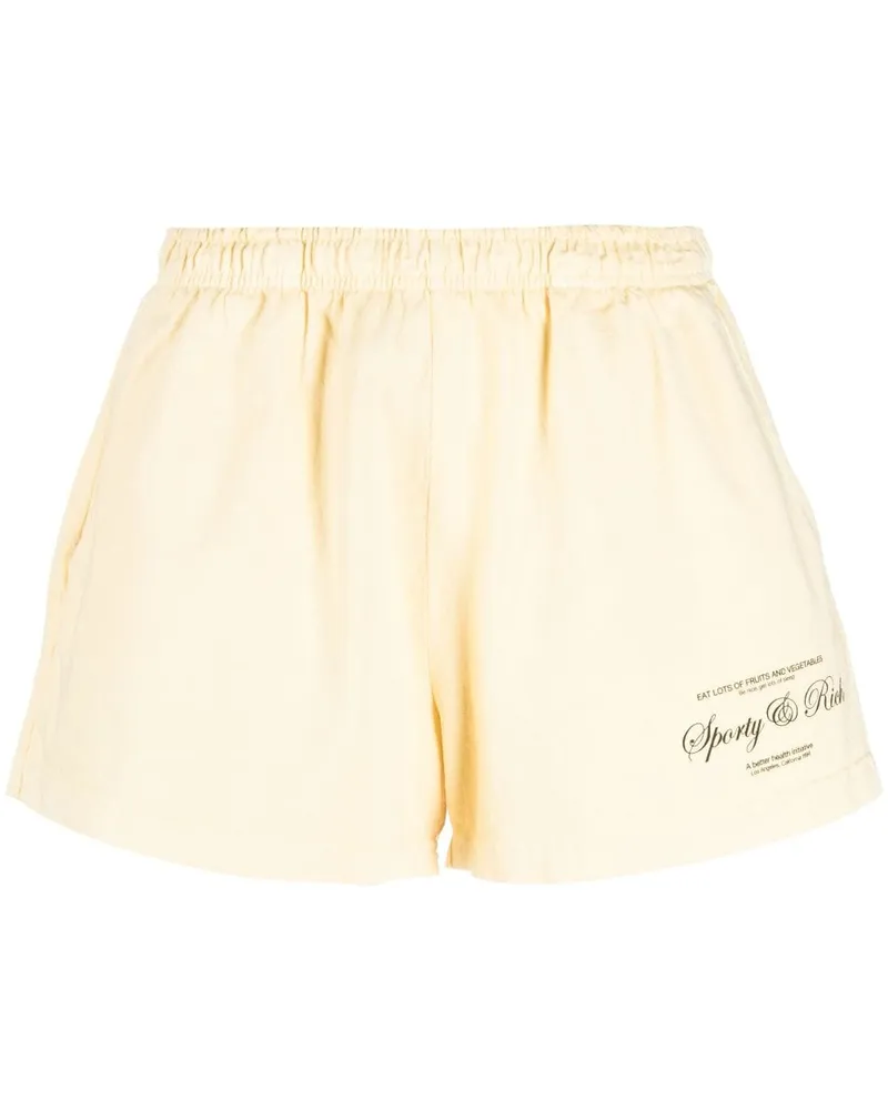 SPORTY & RICH Shorts mit Logo-Print - Nude Nude