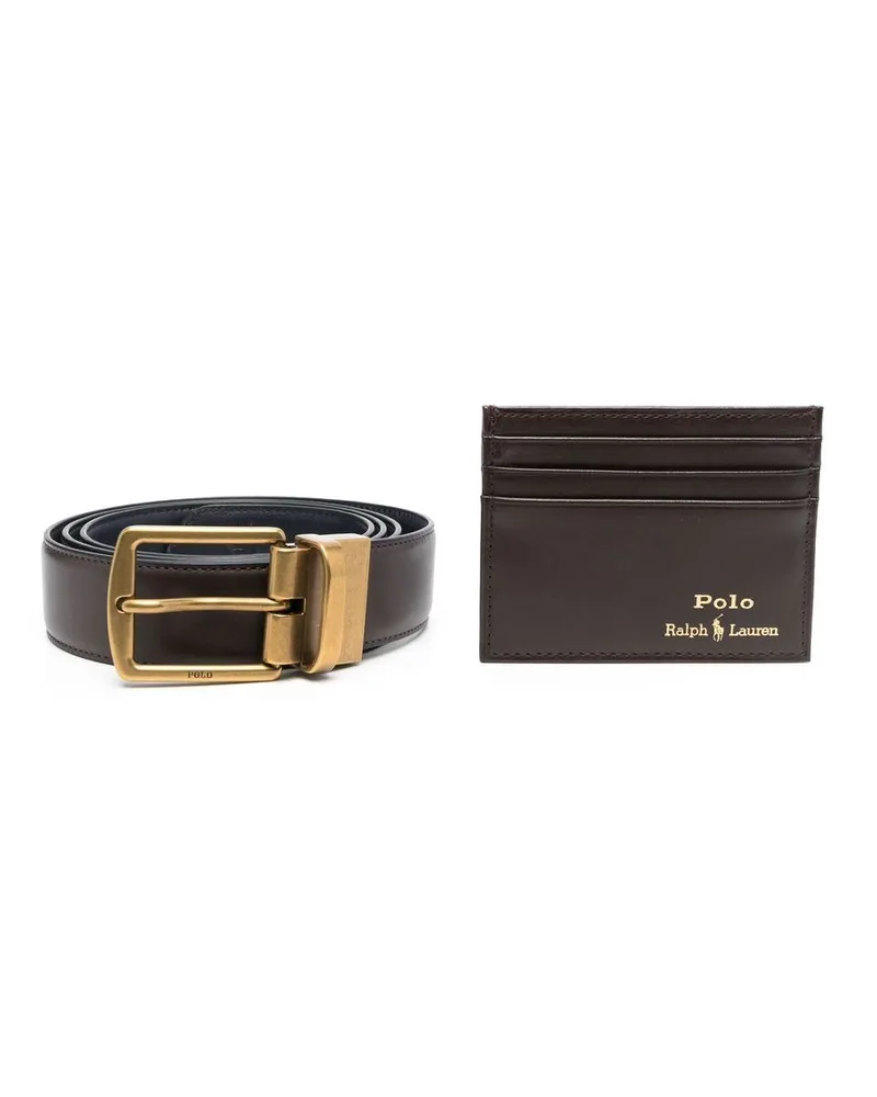Ralph Lauren Geschenk-Set aus Kartenetui und Gürtel - Braun Braun
