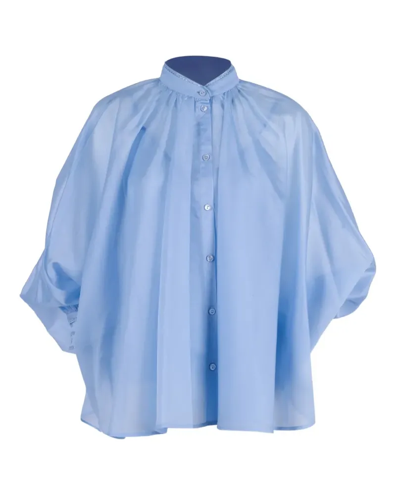 Ermanno Scervino lace-trim button-up blouse - Blau Blau