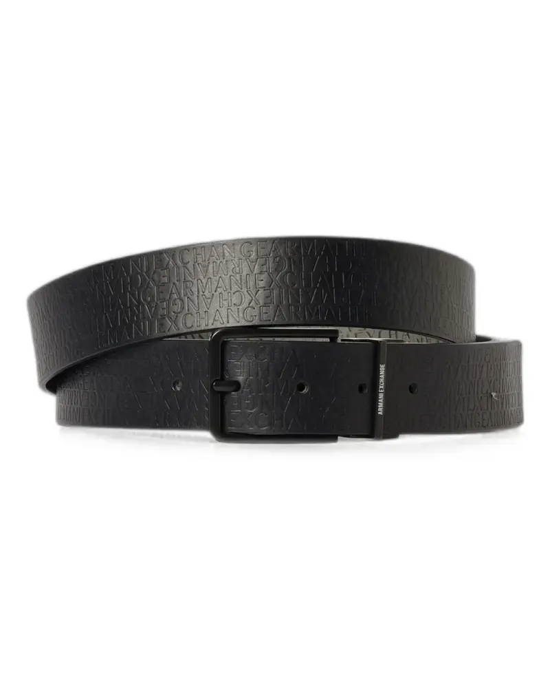 Emporio Armani Wendbarer Gürtel mit Logo-Print - Schwarz Schwarz
