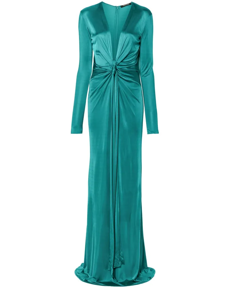 Roberto Cavalli Abendkleid mit tiefem V-Ausschnitt - Grün Grün