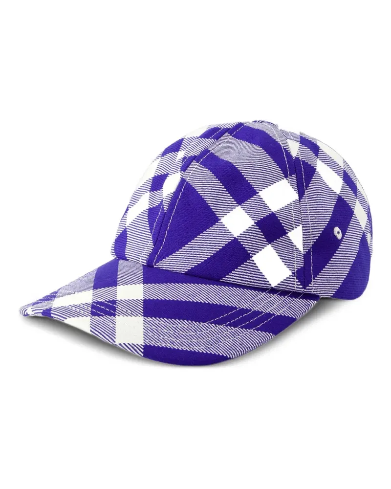 Burberry Baseballkappe aus Wolle mit Karomuster - Violett Violett