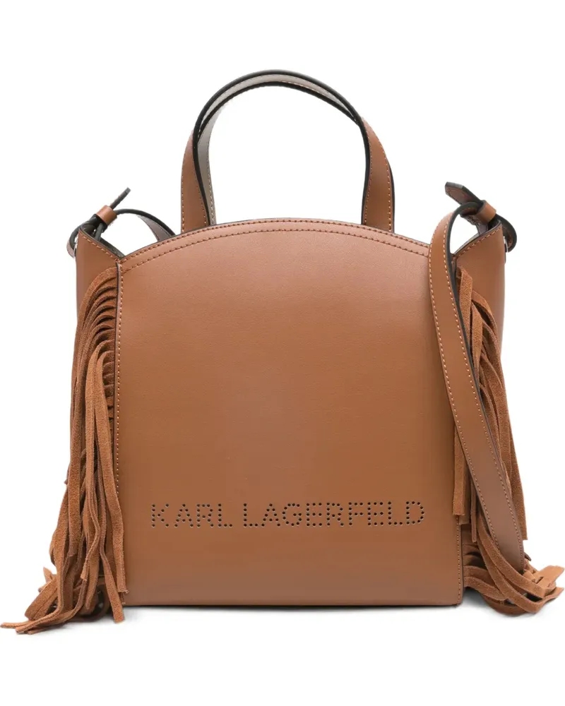 Karl Lagerfeld fringe-detail tote bag - Braun Braun