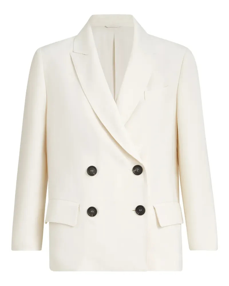 Brunello Cucinelli Doppelreihiger Blazer mit Monili-Detail - Nude Nude