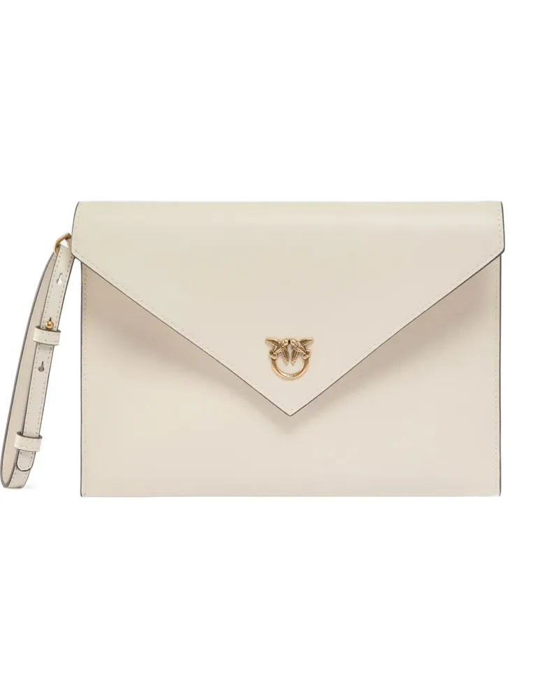 Pinko Love Birds Clutch in Kuvertform - Weiß Weiß