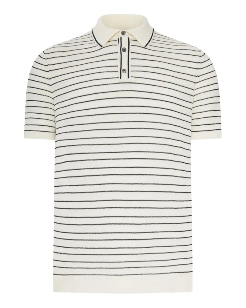 Roberto Collina striped knitted polo shirt - Nude Nude