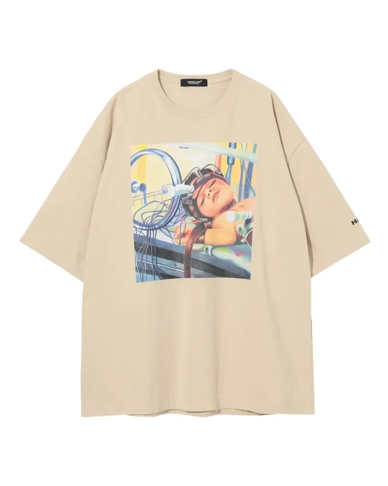Undercover Heldon T-Shirt mit grafischem Print - Nude Nude