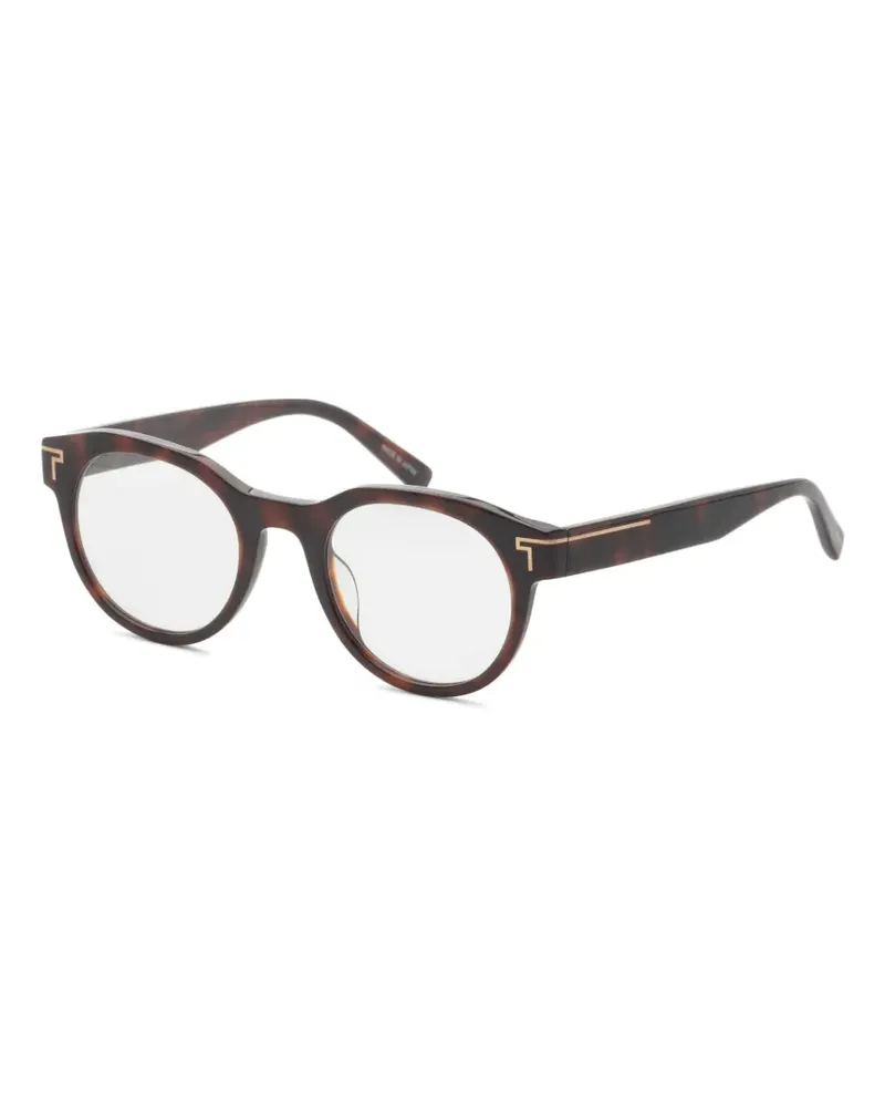 Tumi Runde Brille in Schildpattoptik - Braun Braun