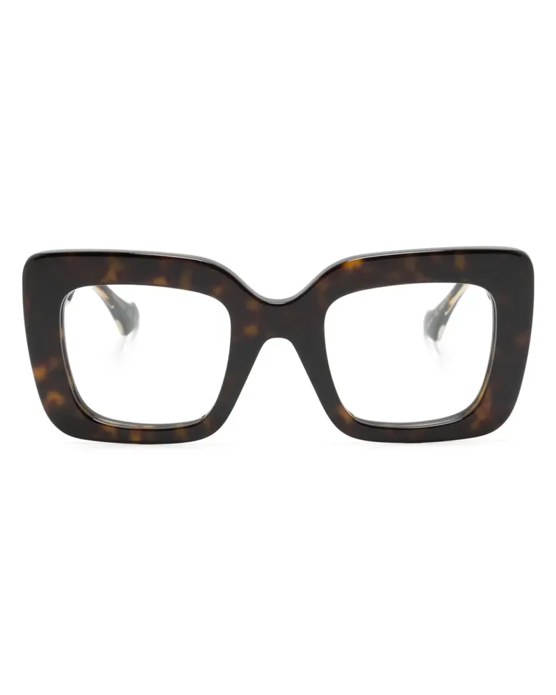 Gucci Brille mit eckigem Gestell - Braun Braun