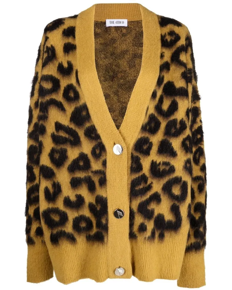 ATTICO Cardigan mit Leopardenmuster - Gelb Gelb