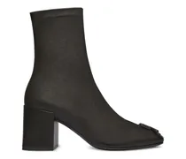 Reedition Stiefeletten mit Blockabsatz 70mm - Schwarz