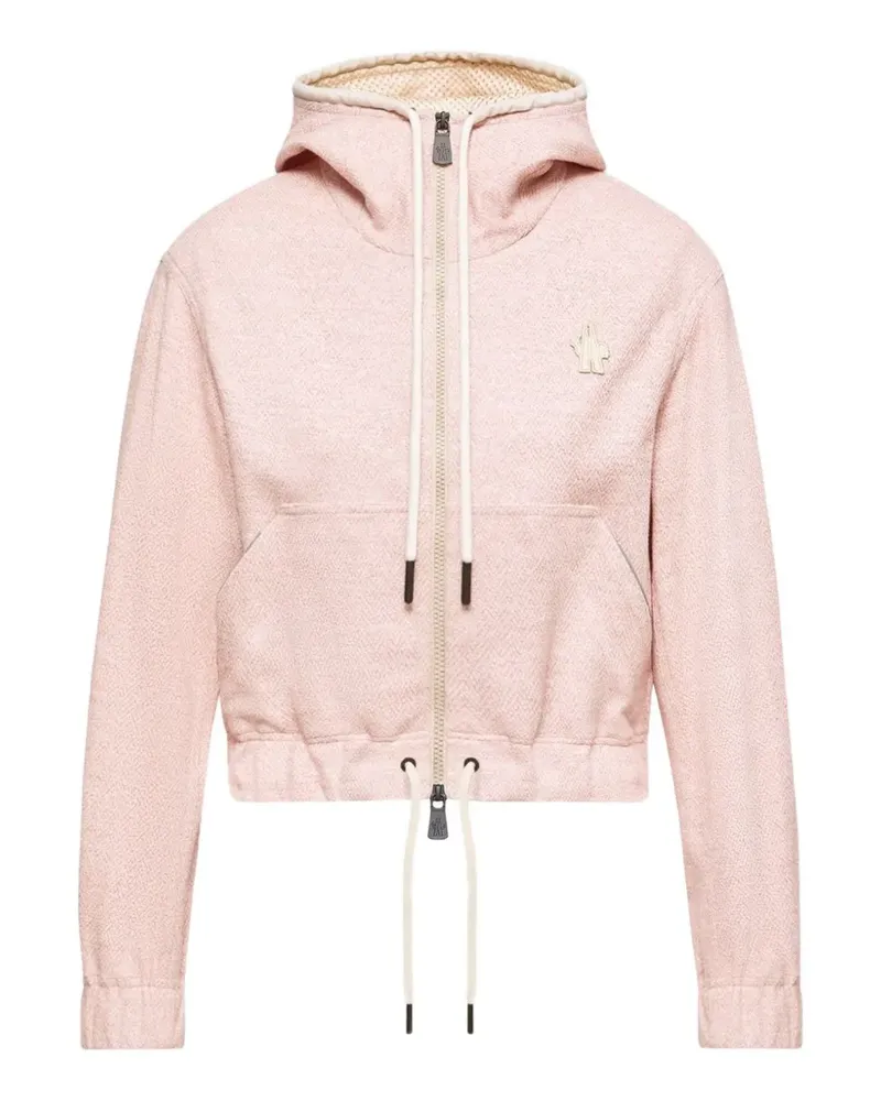 Moncler Hoodie mit Logo-Patch - Rosa Rosa