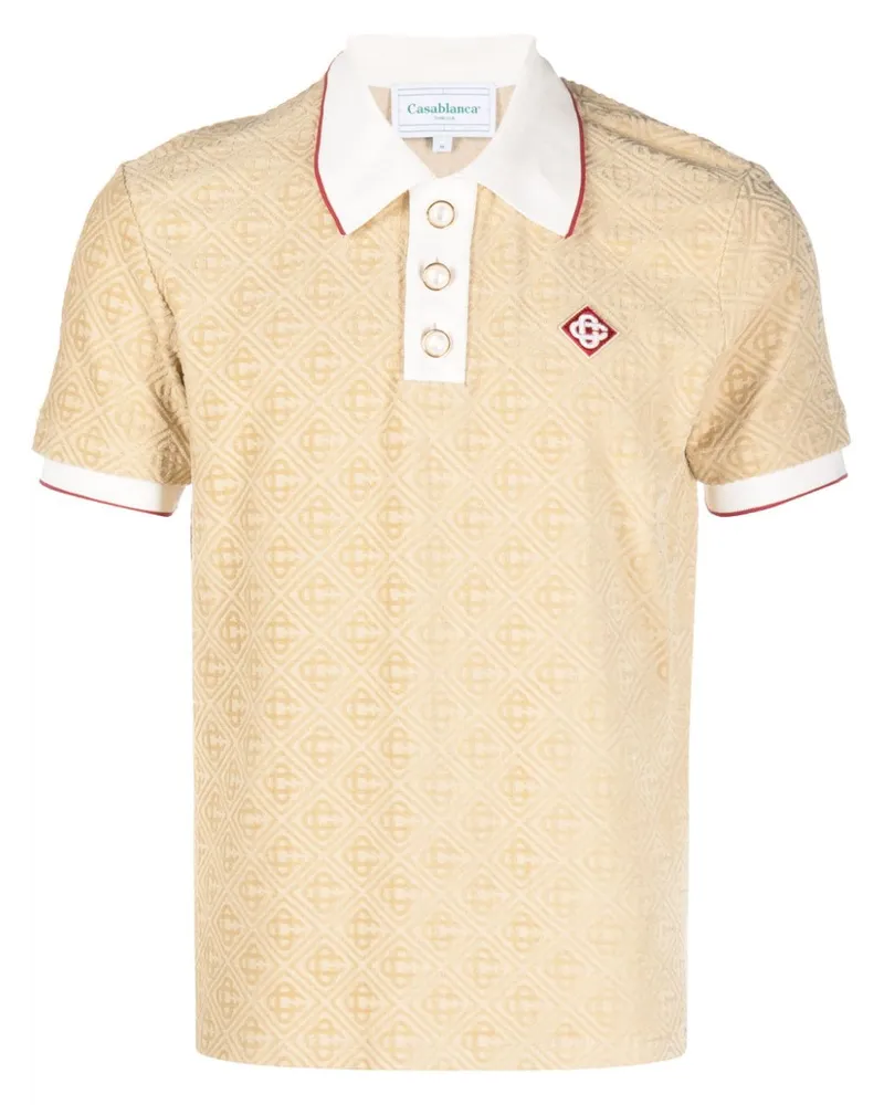 Casablanca Paris Poloshirt aus Monogramm-Jacquard - Nude Nude