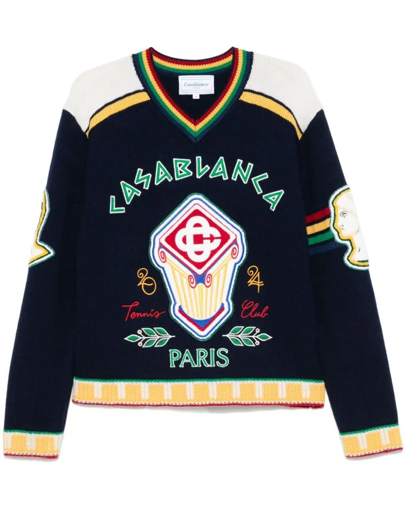 Casablanca Paris Fraternity Pullover - Blau Blau