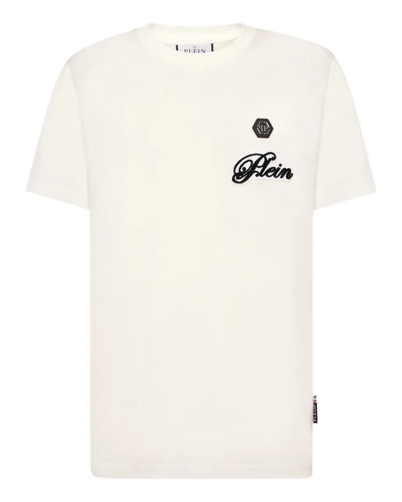 Philipp Plein T-Shirt mit Logo-Stickerei - Weiß Weiß