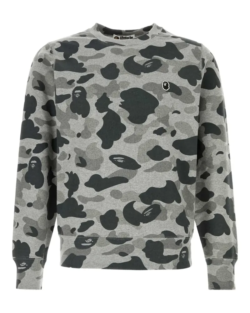 BAPE logo-patch cotton sweatshirt - Grau Grau