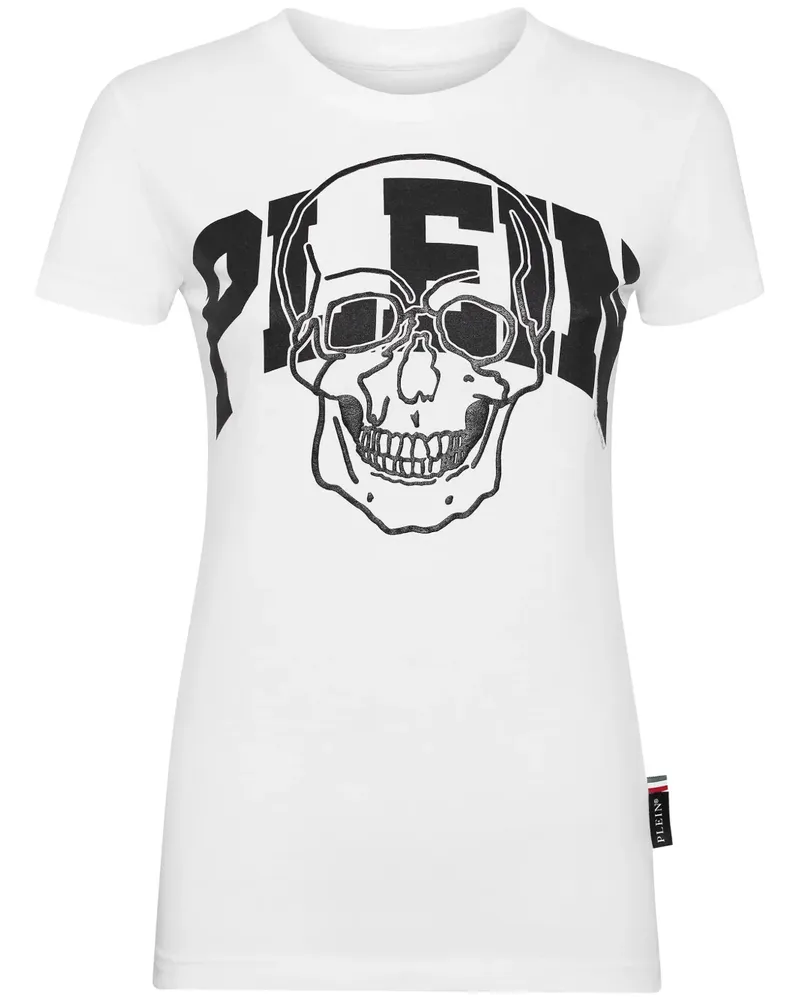 Philipp Plein T-Shirt mit Totenkopf-Print - Weiß Weiß